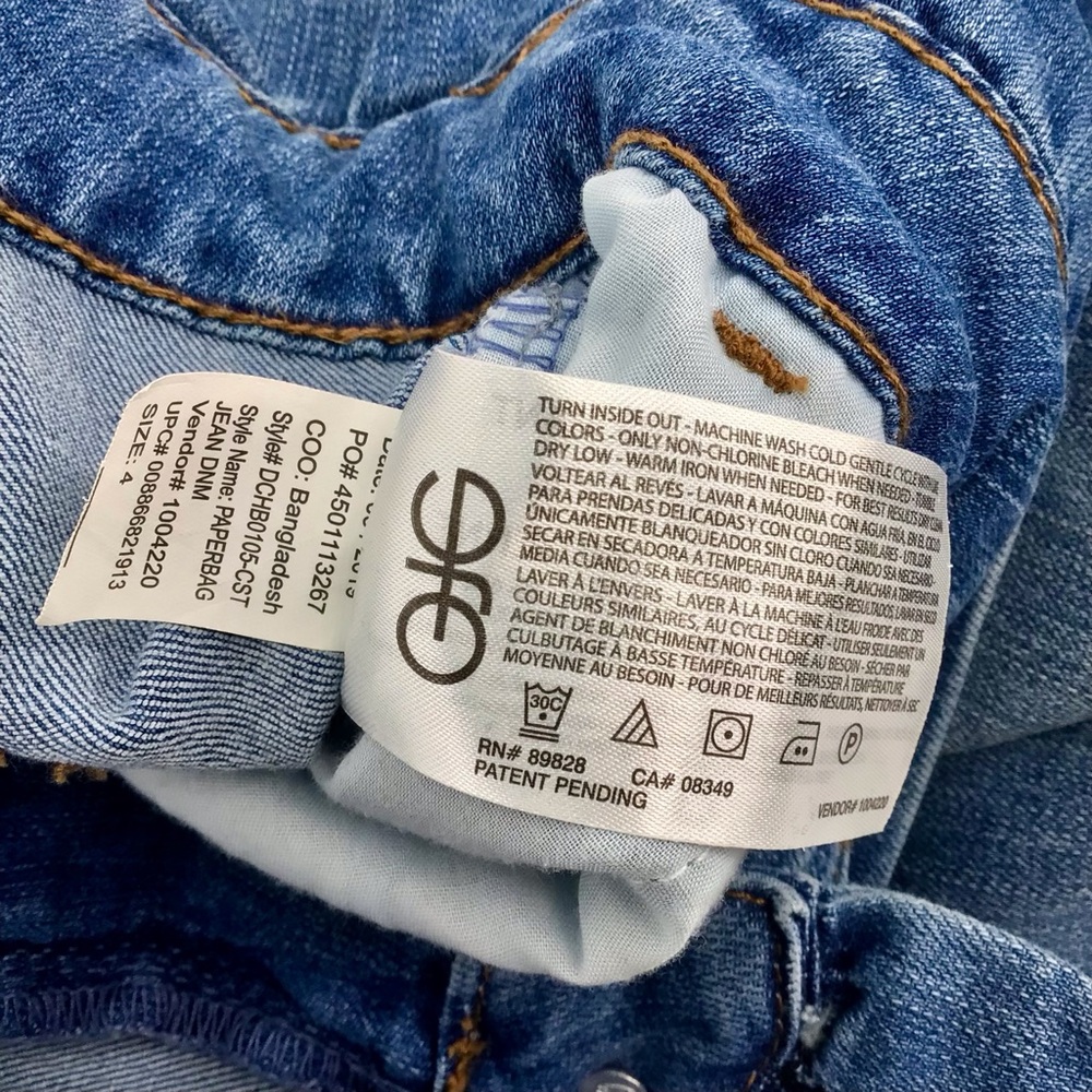 Chaps High Rise Paper Bag Waist Tie Front Cuffed Jeans Size 4/27 - Picture 12 of 16